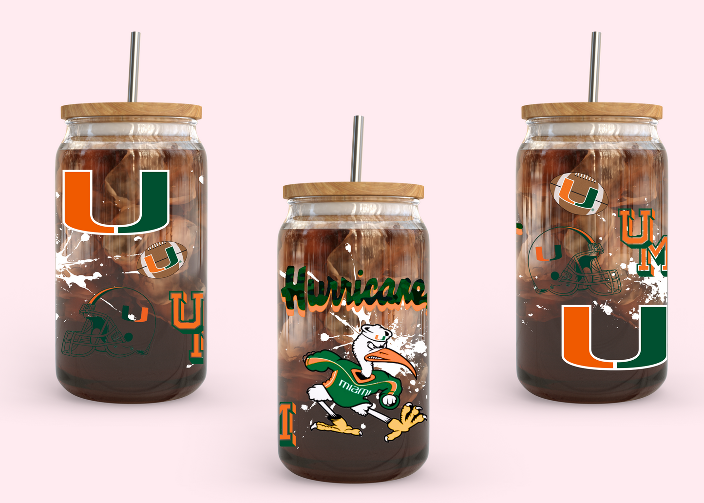 #972 Miami Hurricanes 16oz UVDTF Wrap
