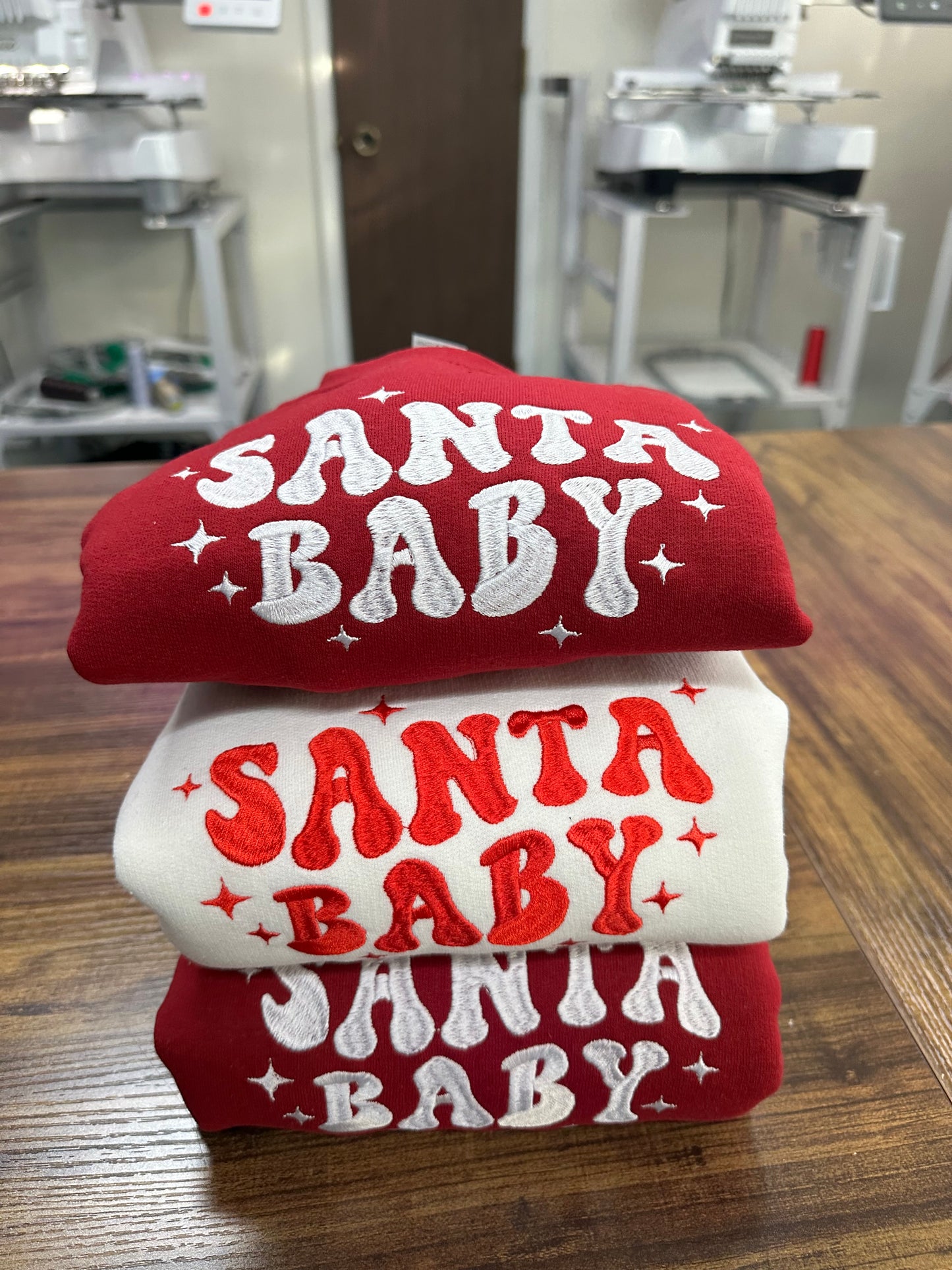Santa Baby Embroidered Sweatshirt