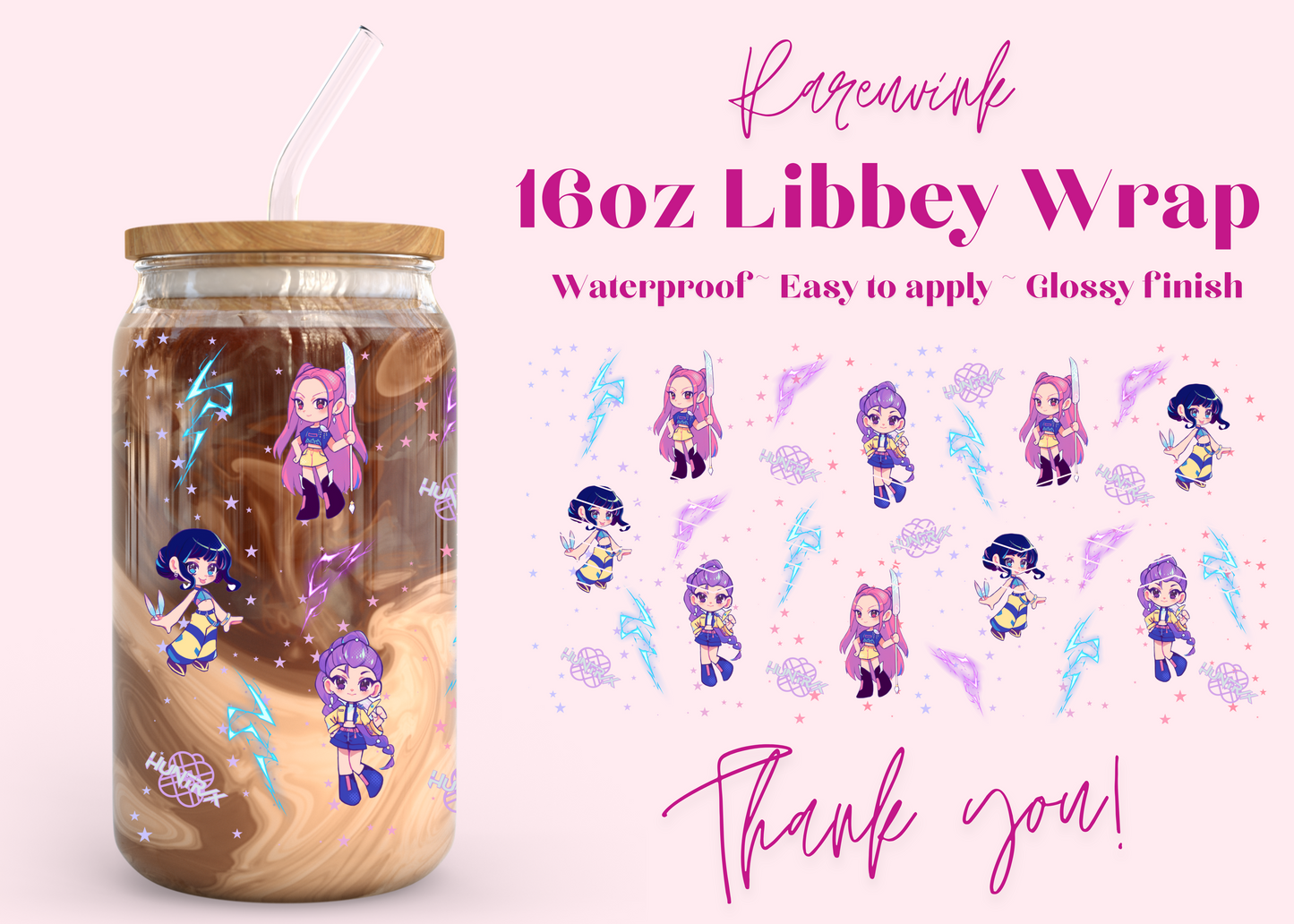 #1152 Kpop Demons 16oz UVDTF Wrap