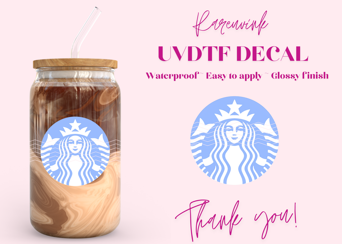 #983 Blue Starbucks Logo UVDTF Decal