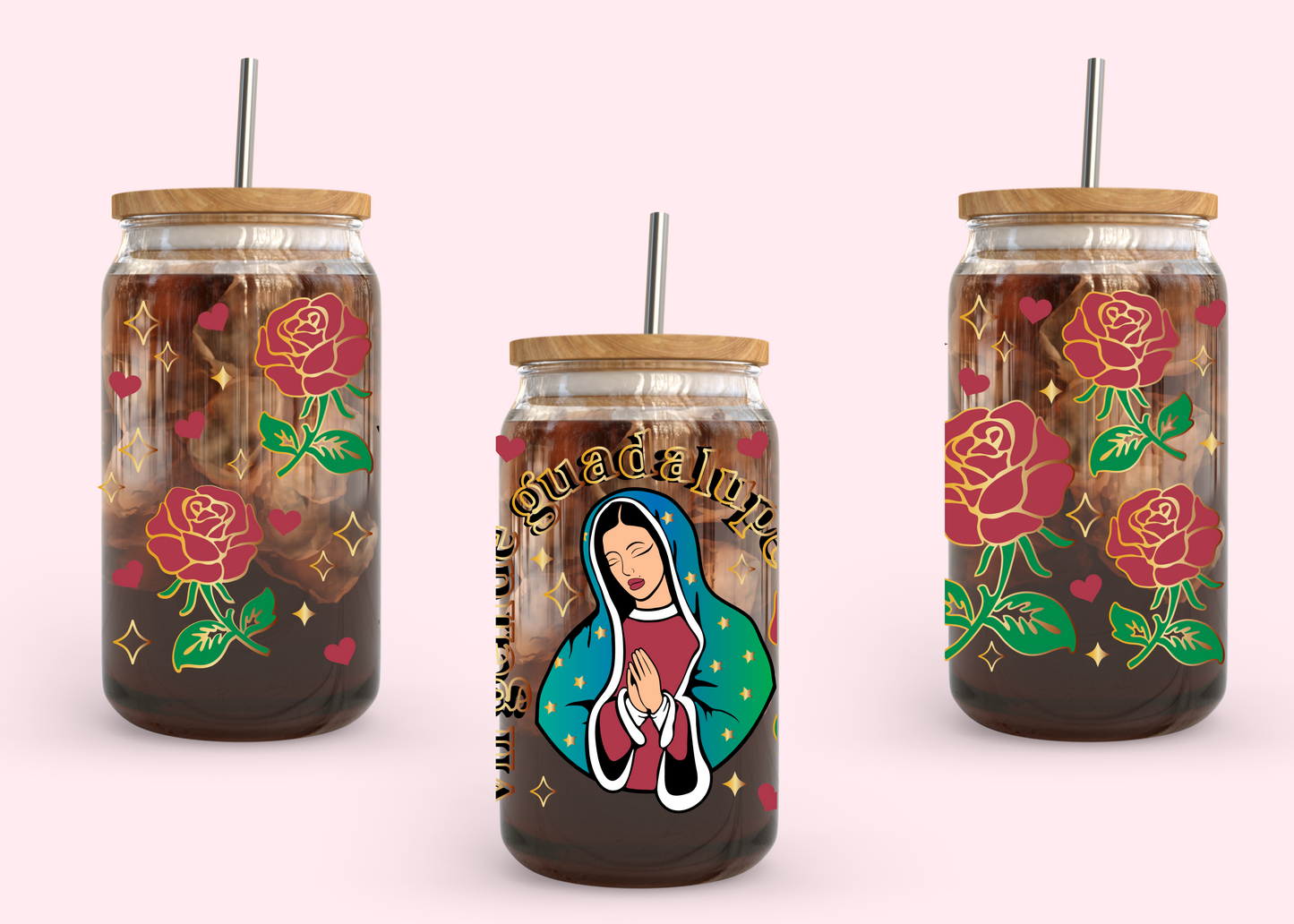 #1096 Virgin de Guadalupe Rose 16oz UVDTF Wrap