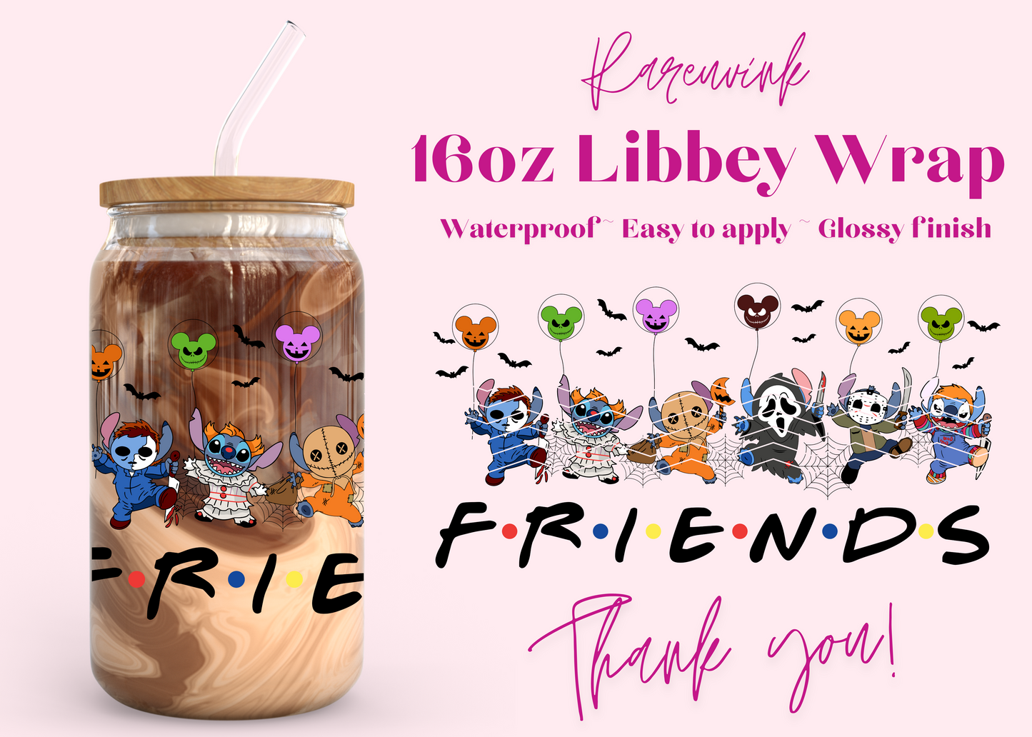 #1168 Friends Stitch 16oz UVDTF Wrap