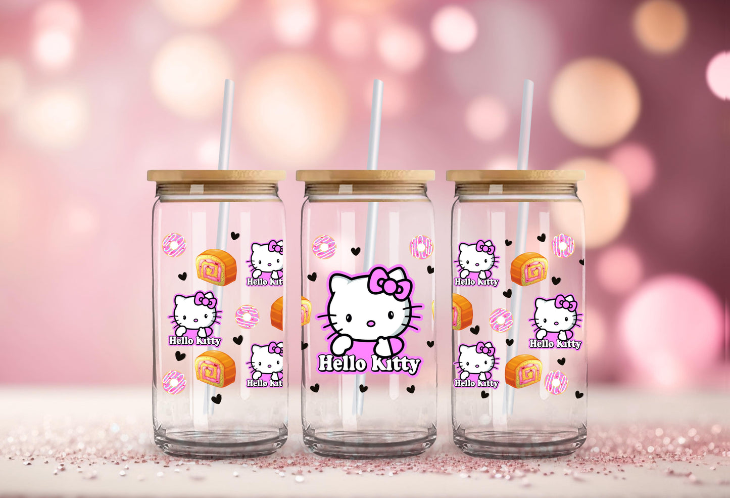 #103 Hello Kitty Strawberry Cake UV DTF 16 oz Wrap