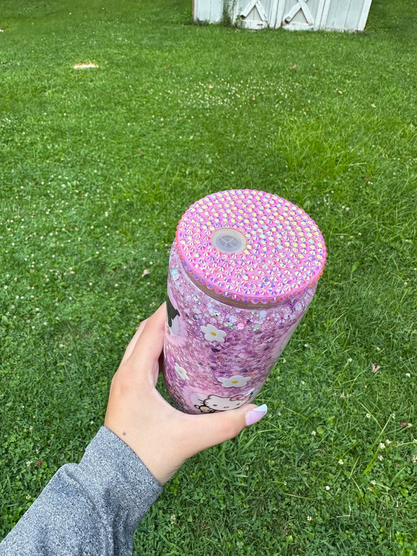 Kuromi HK 15oz Snow Globe Glass Cup with Handle #270