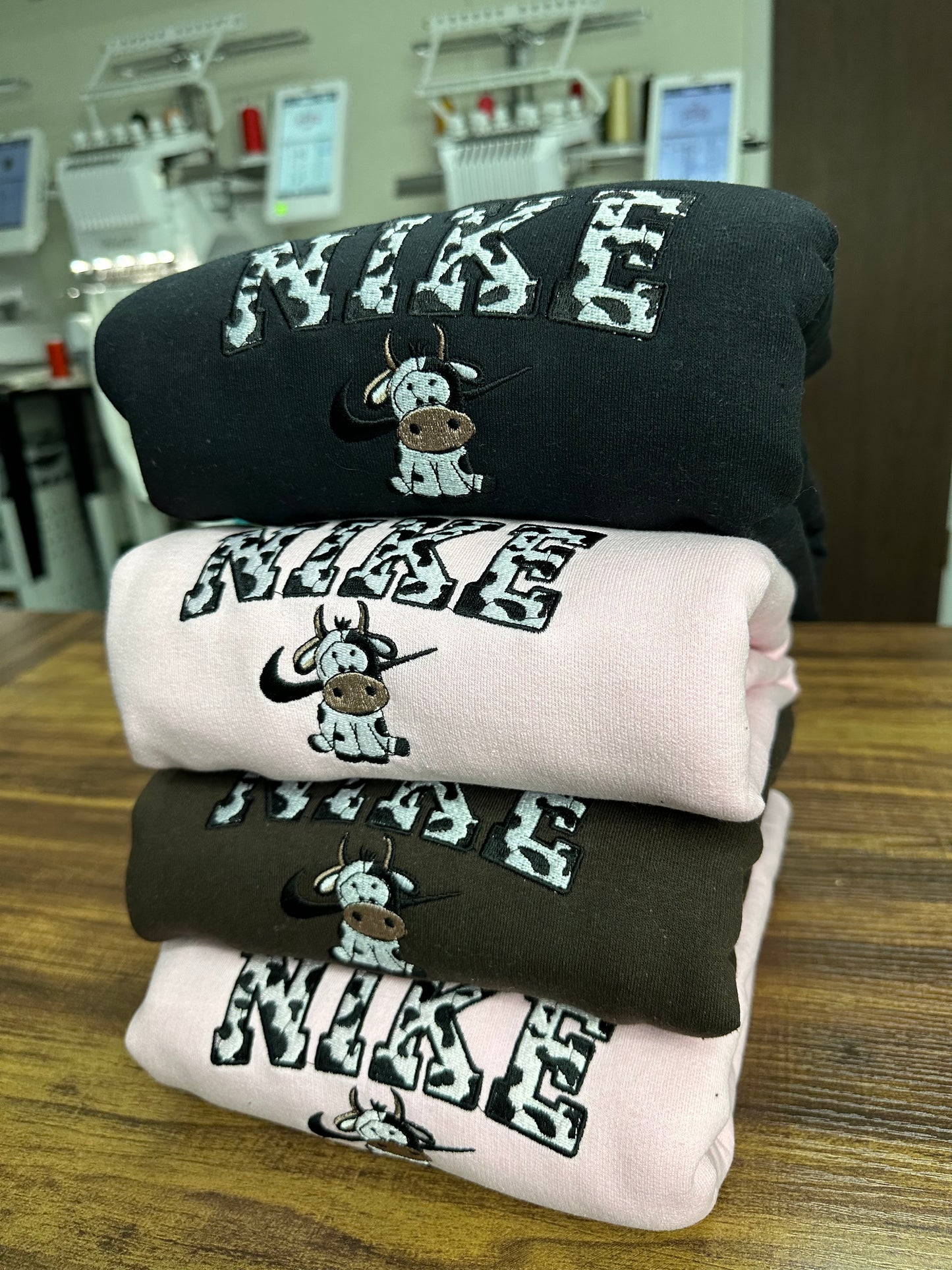 Cow Embroidered Sweatshirt