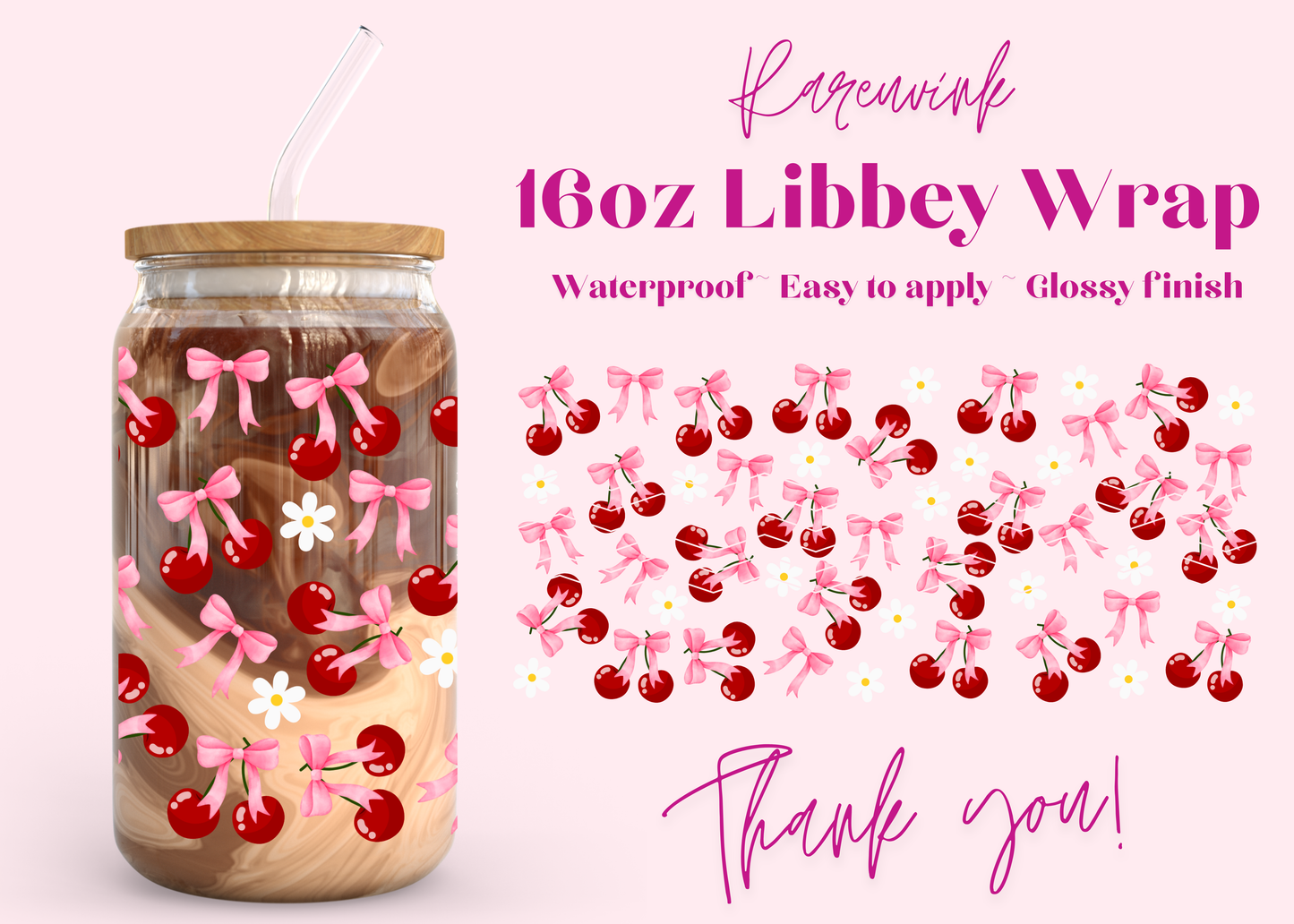 #1188 Cherries 16oz UVDTF Wrap