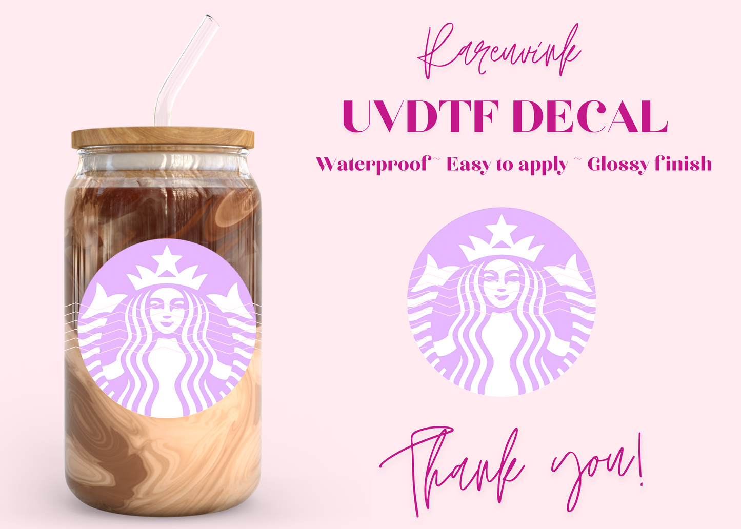 #985 Purple Starbucks Logo UVDTF Decal