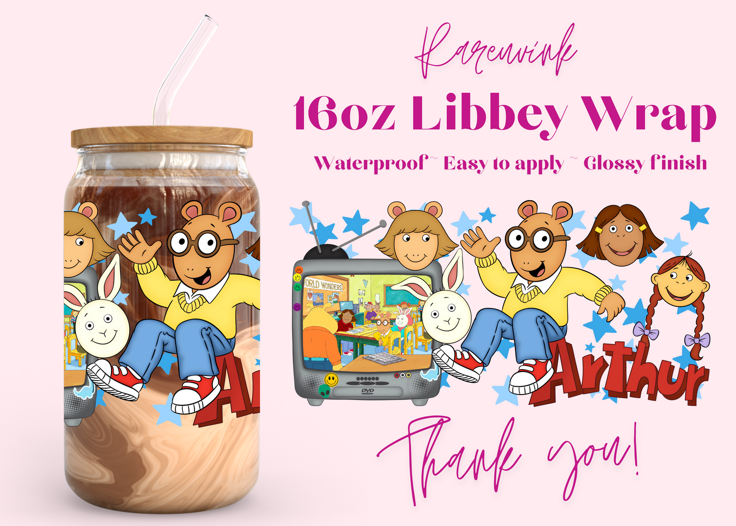 #932 Hey Arnold 16oz UVDTF Wrap