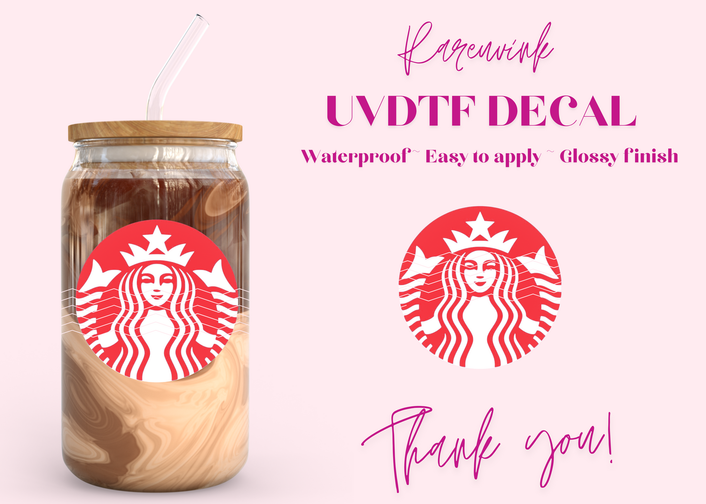 #1007 Red Starbucks Logo UVDTF Decal