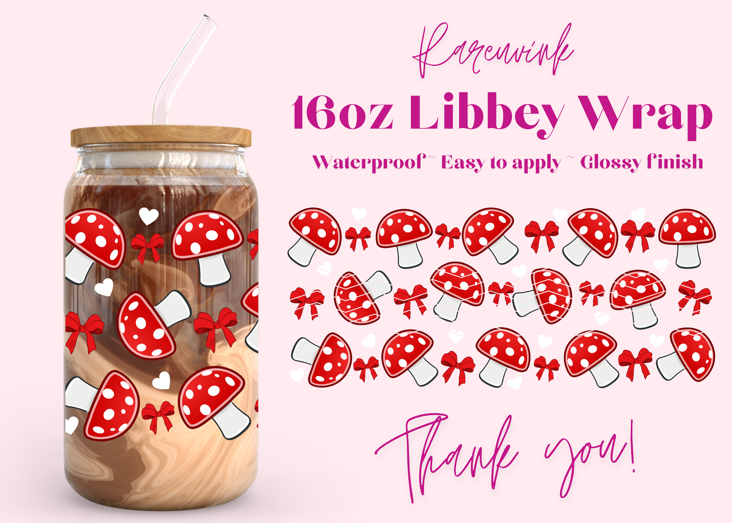 #875 Mushroom Coquette 16oz UVDTF Wrap