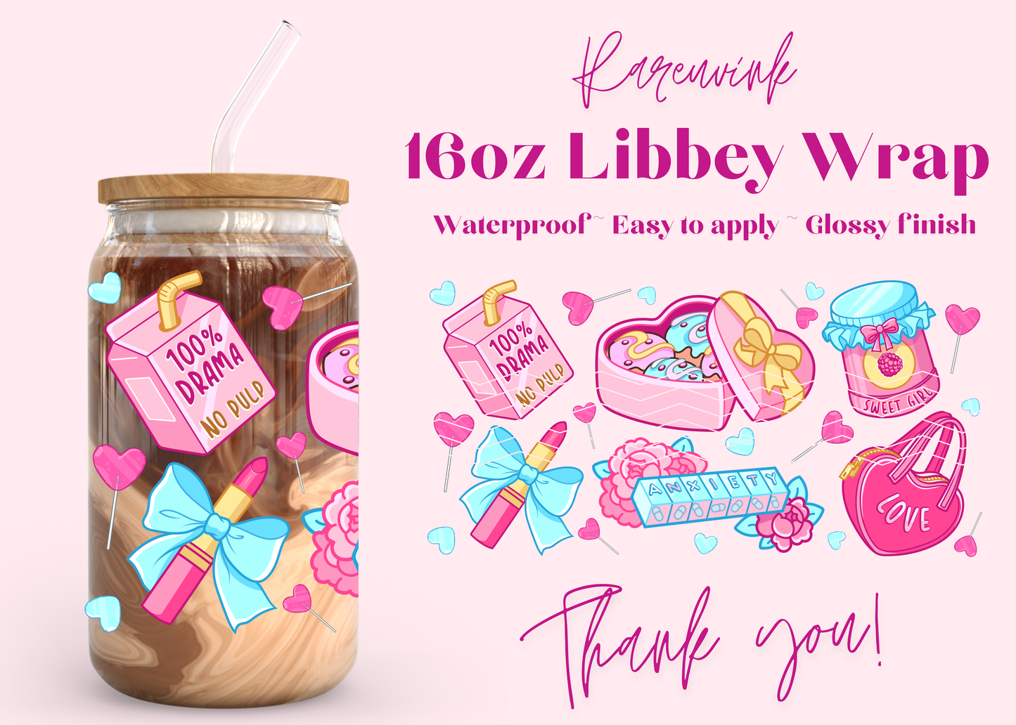 #1206 Anxiety 16oz UVDTF Wrap