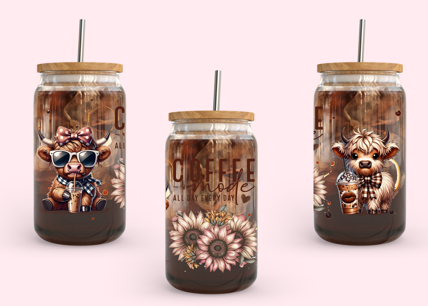 #1023 Coffee Mode 16oz UVDTF Wrap