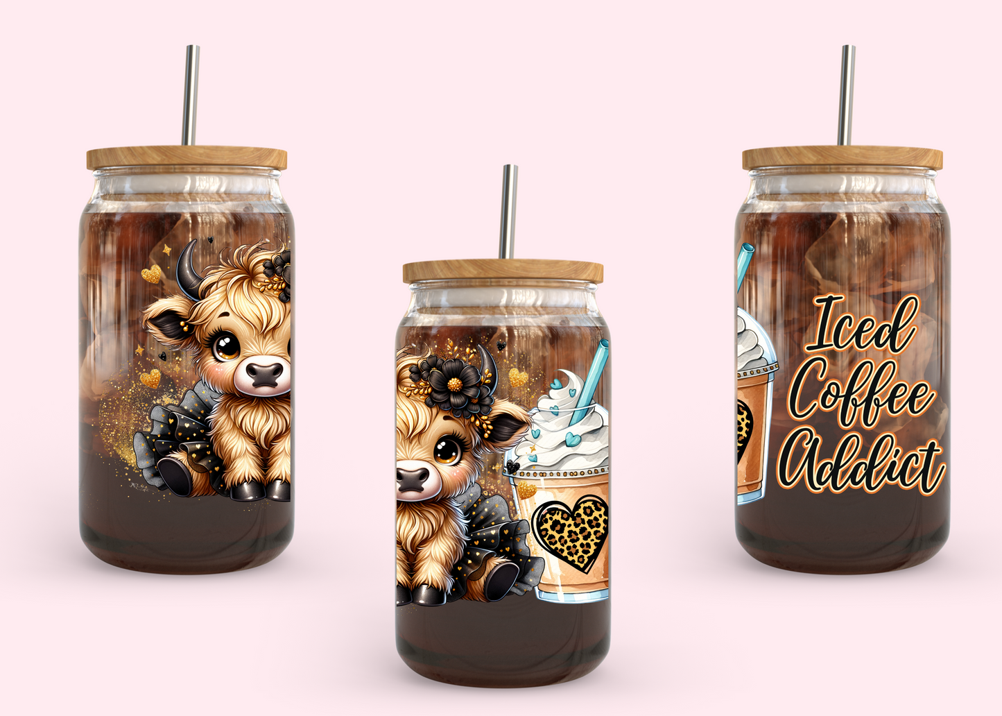 #1008 Iced Coffee 16oz UVDTF Wrap