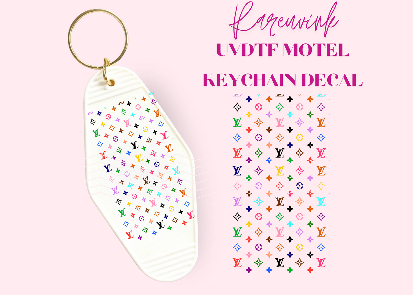 M6 Lv Colorful Motel Keychain UVDTF Pack of 3
