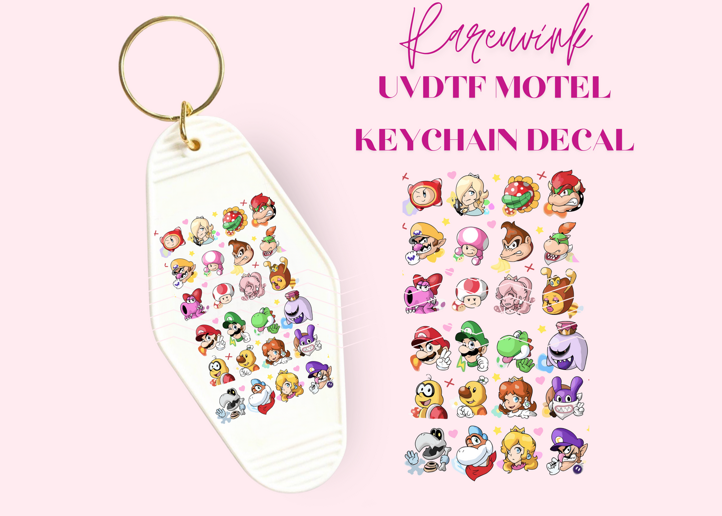 M2 Mario Kart Motel Keychain UVDTF Pack of 3