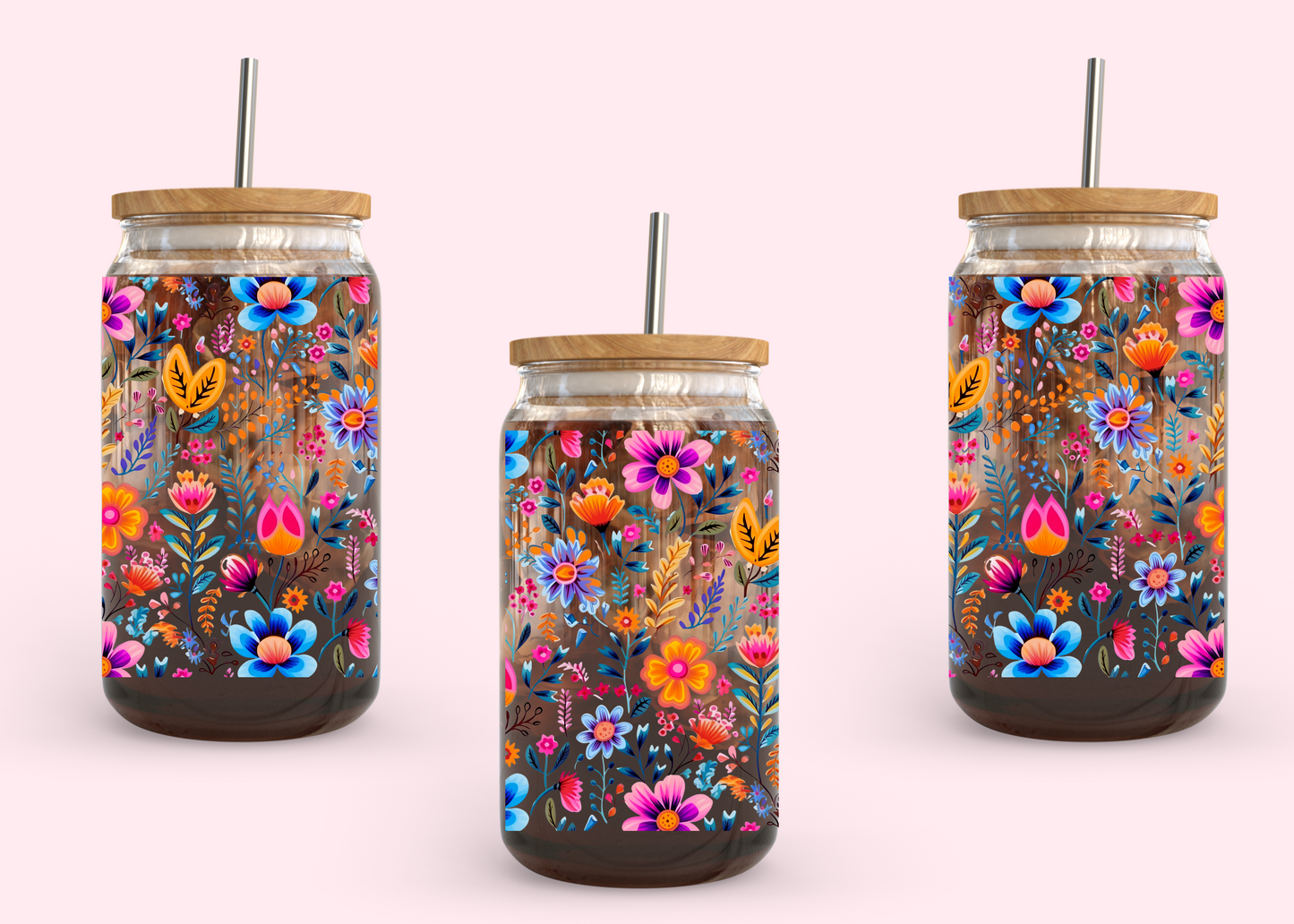 #1099 Floral Print 16oz UVDTF Wrap