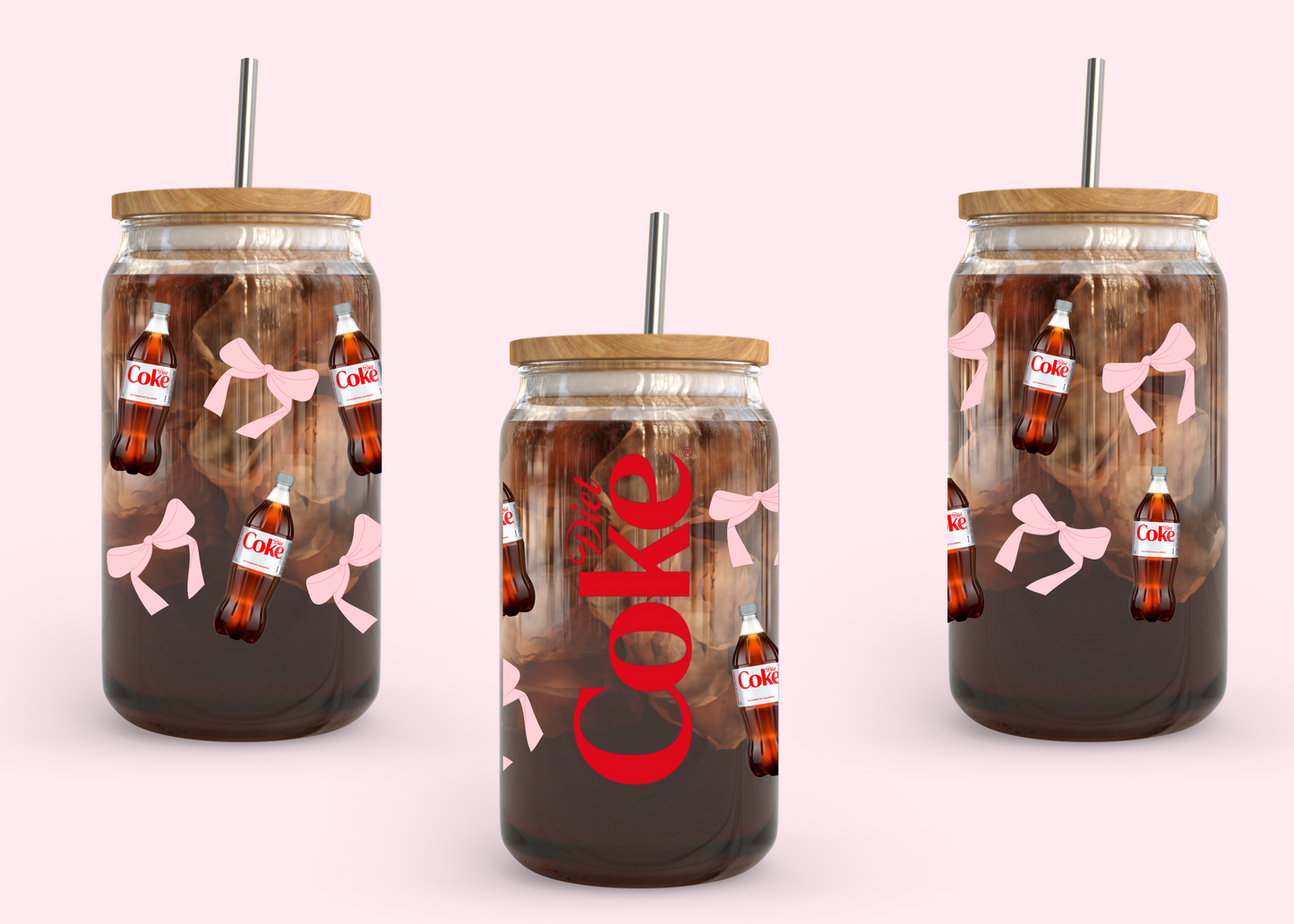 #1063 Diet Coke Coquette Bow 16oz UVDTF Wrap