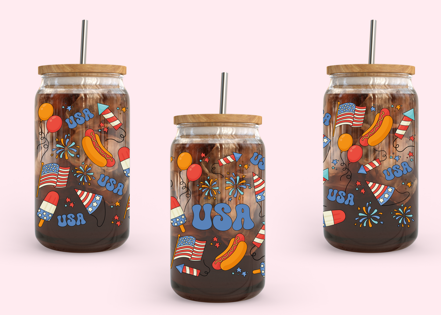 #1065 Party in the USA 16oz UVDTF Wrap