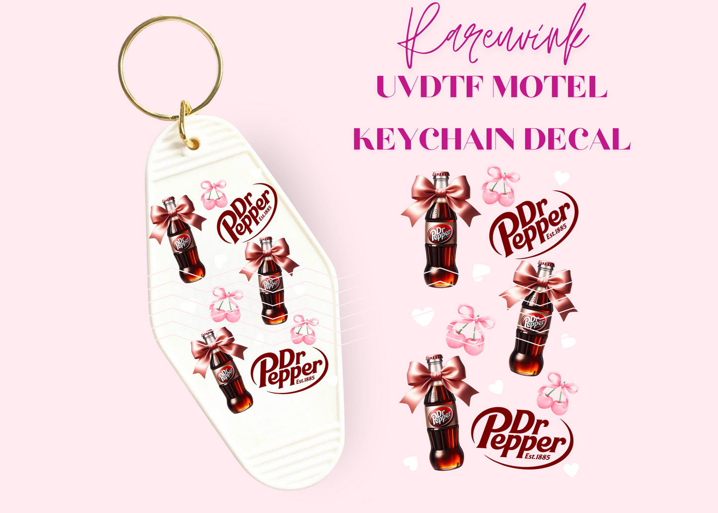 M4 Dr Pepper Motel Keychain UVDTF Pack of 3