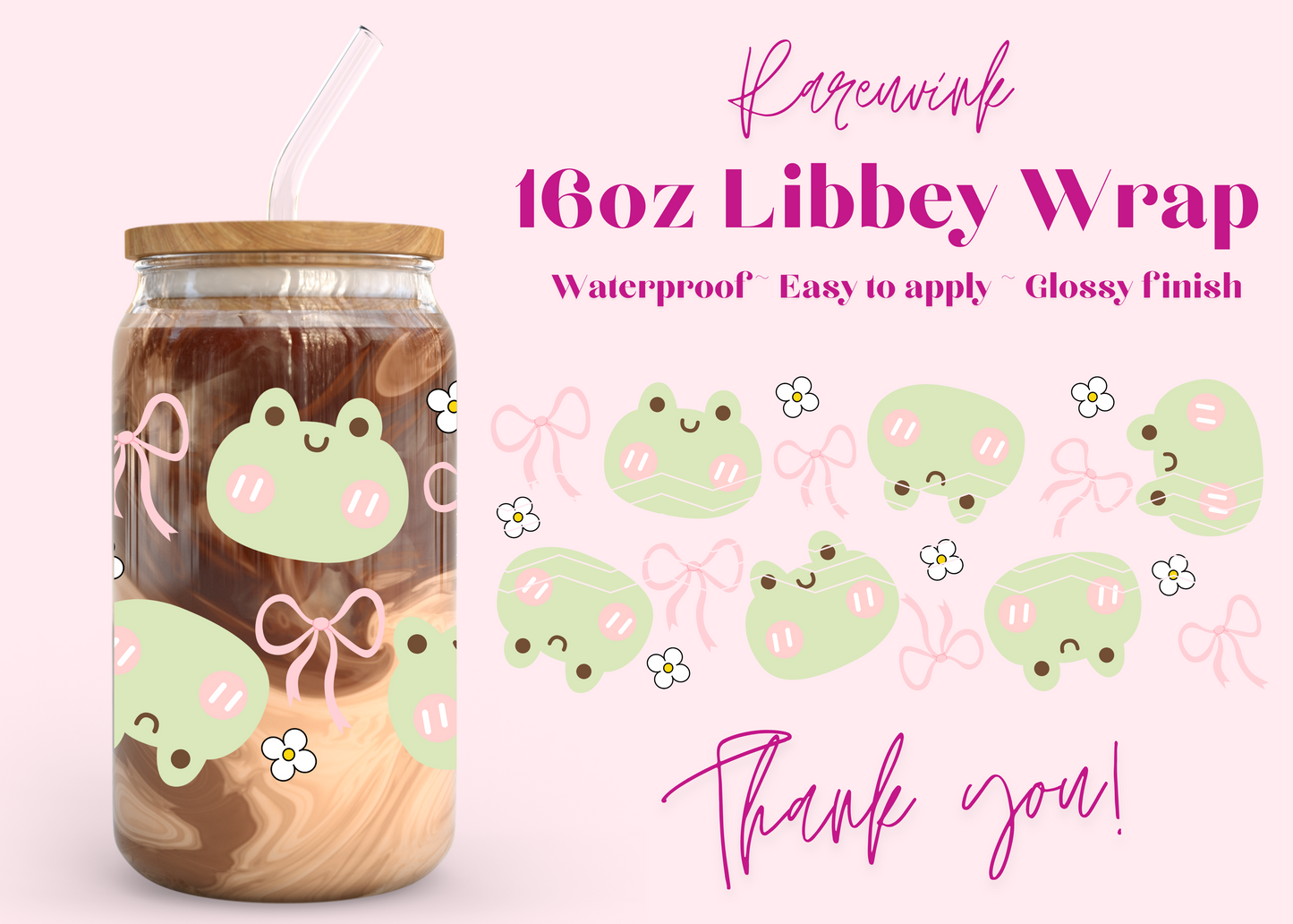 #950 Coquette Frog 16oz UVDTF Wrap