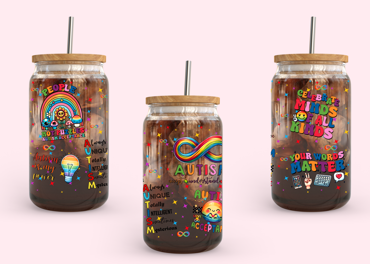 #1020 Autism 16oz UVDTF Wrap