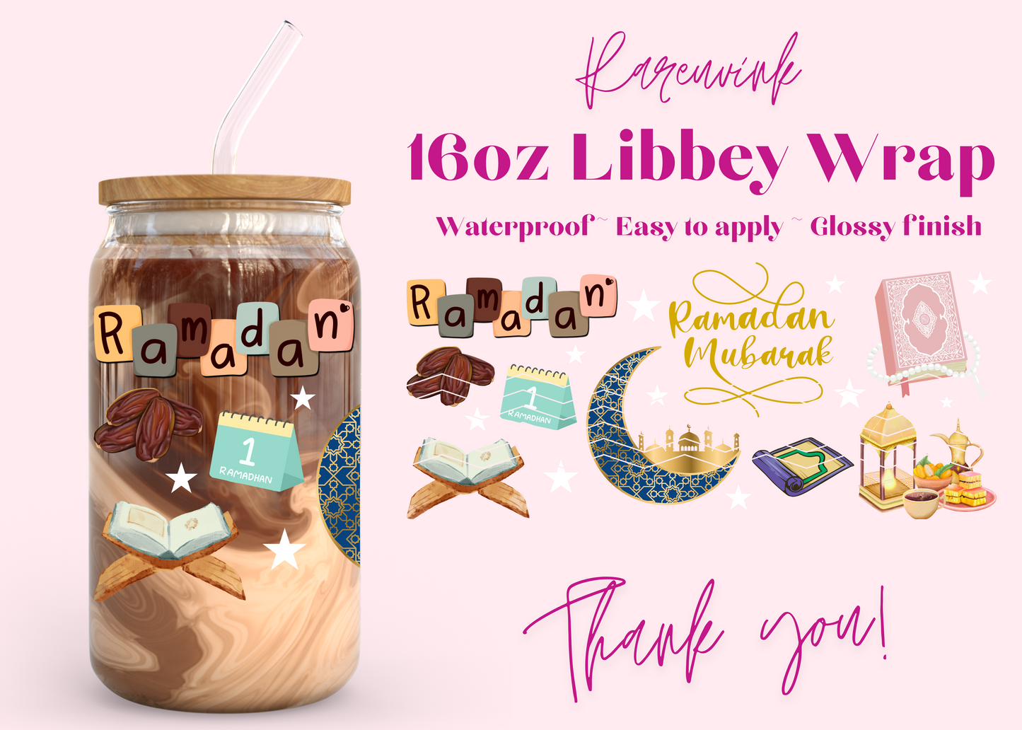 #959 Ramadan 16oz UVDTF Wrap