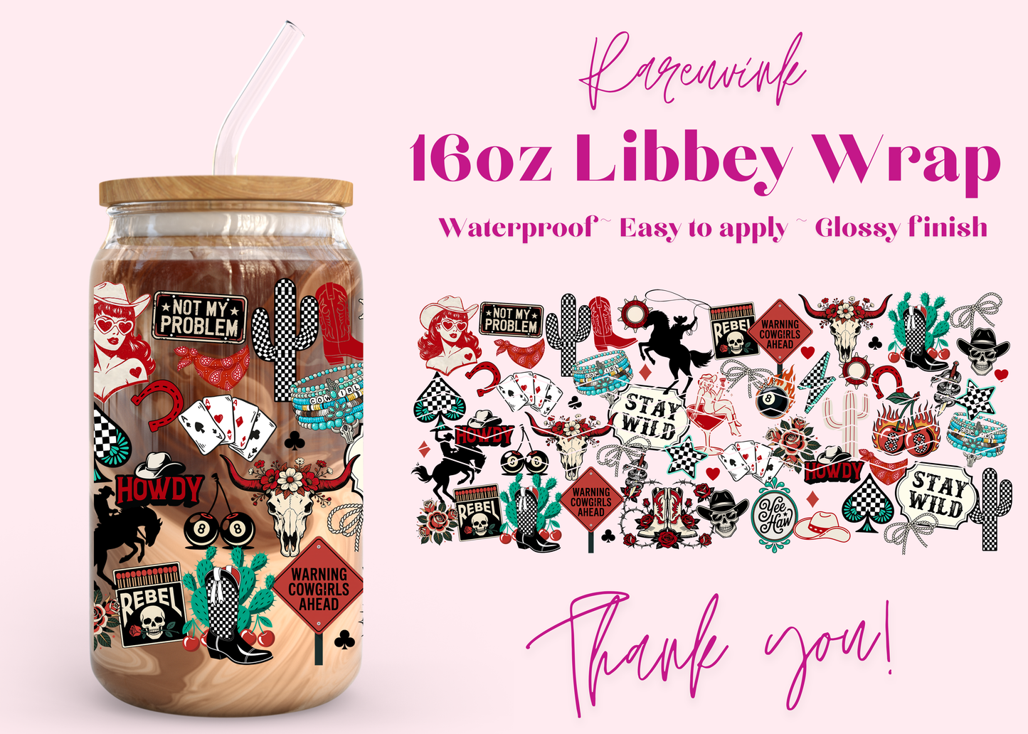 1264 Western Cowboys 16oz UVDTF Wrap