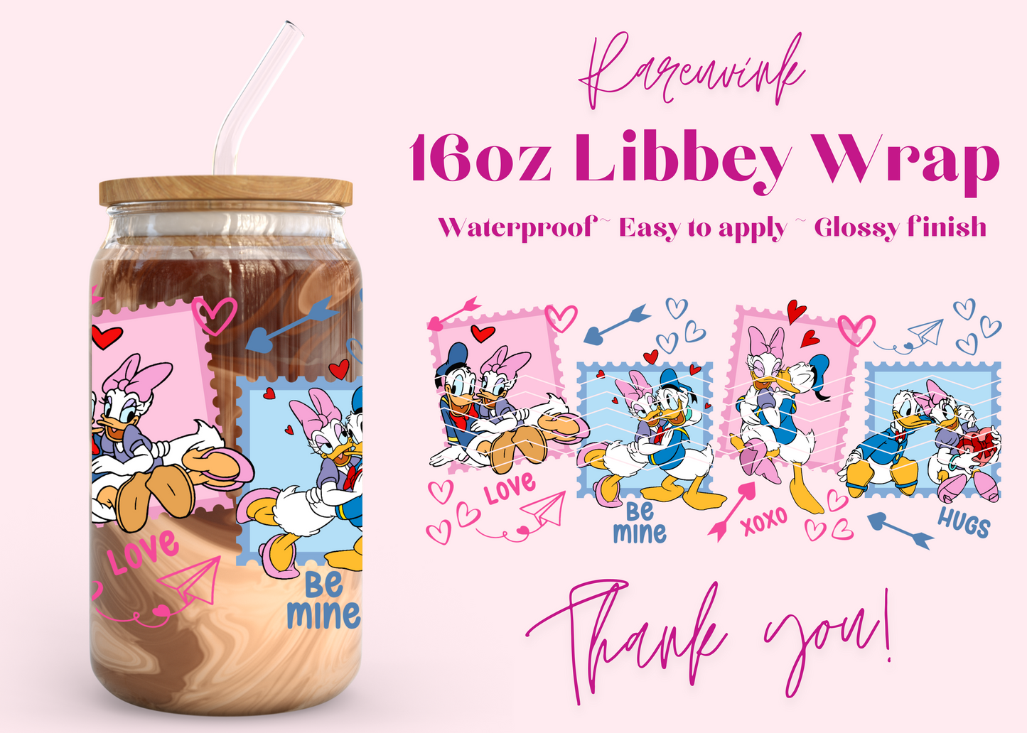 #918 Donald Daisy Duck 16oz UVDTF Wrap