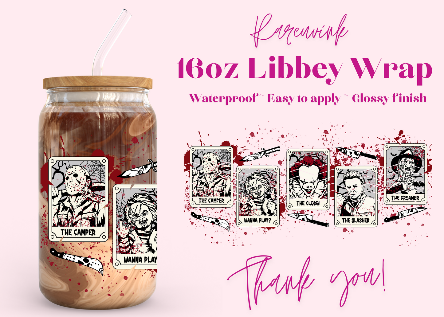 #1139 Joker Blood 16oz UVDTF Wrap