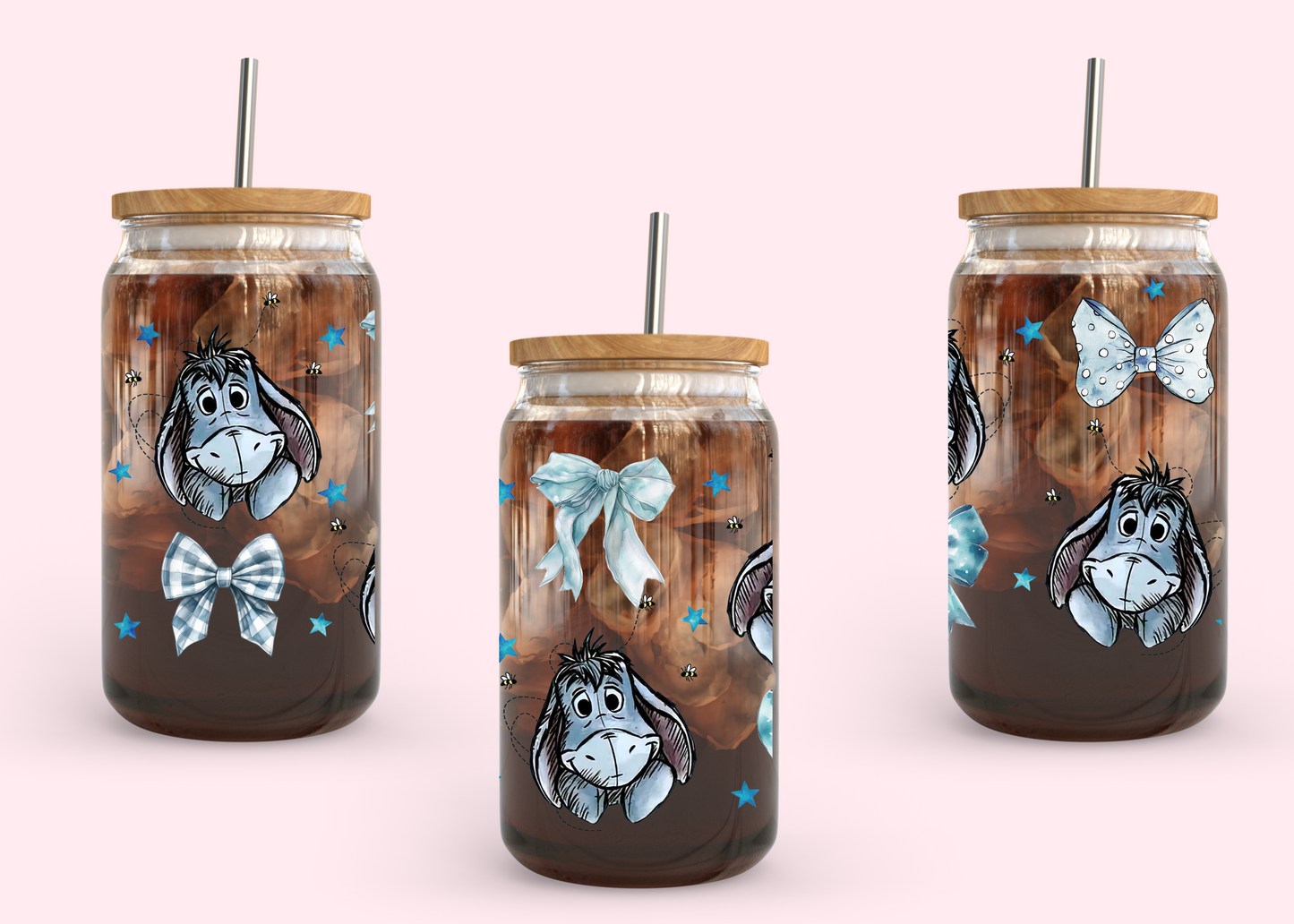 #1098 Eeyore Bows 16oz UVDTF Wrap