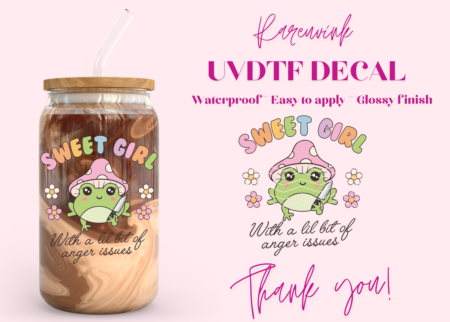 #882 Sweet Girl UVDTF Decal