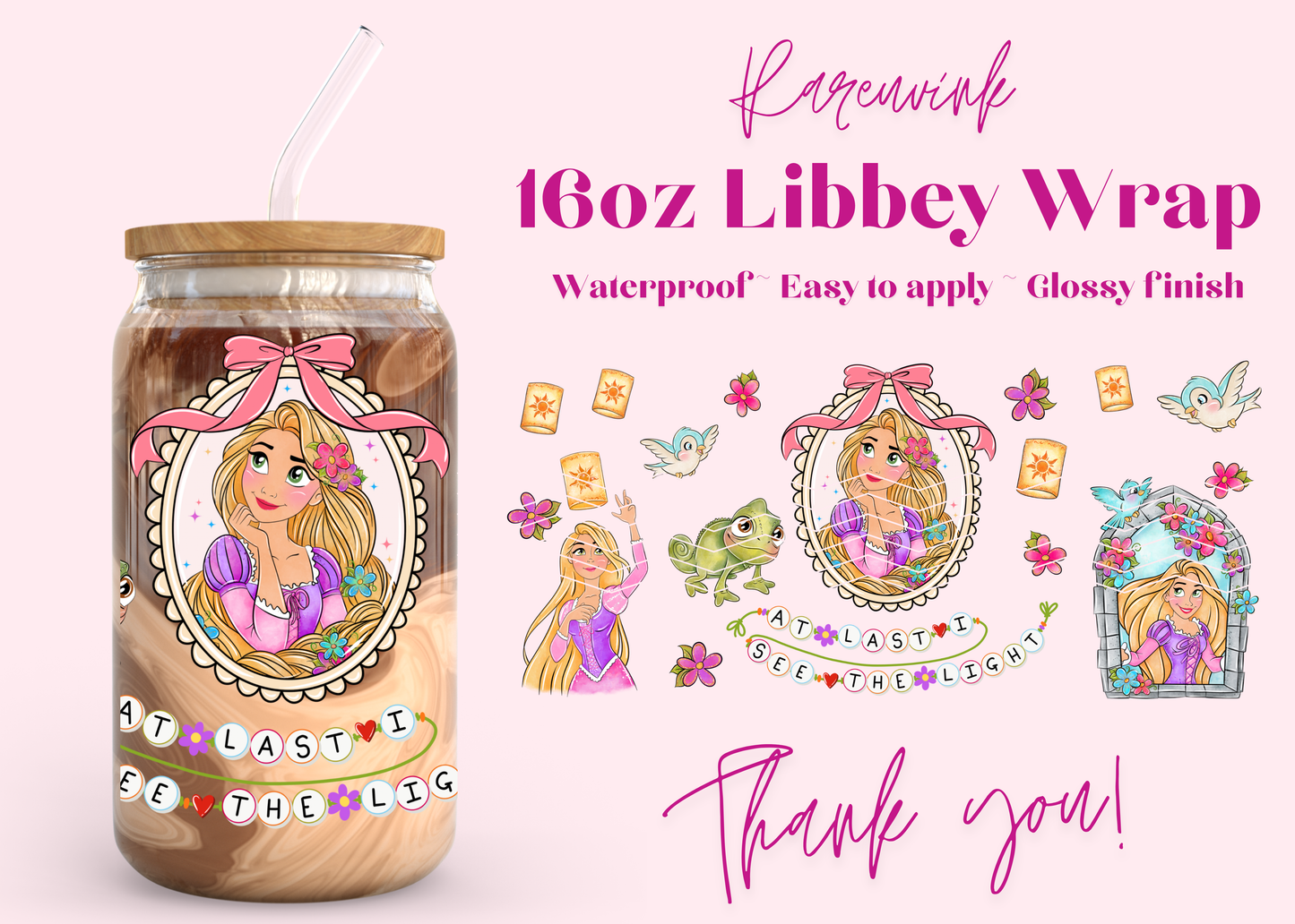 1254 Rapunzel 16oz UVDTF Wrap