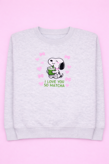 Love you matcha SWS~ Embroidered Crewneck