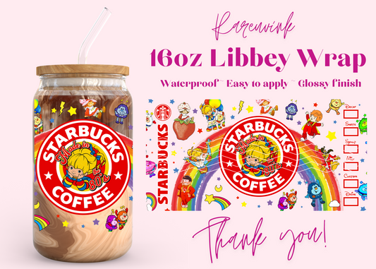 #1105 Starbucks Rainbow  Strawberry 16oz UVDTF Wrap