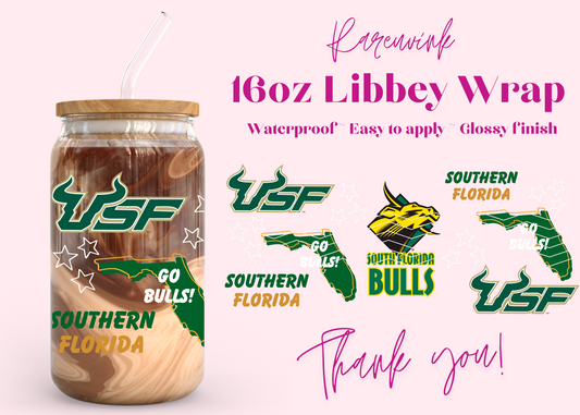 #973 USF Bulls 16oz UVDTF Wrap
