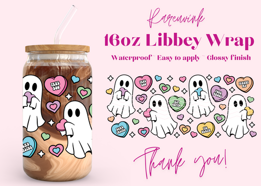 #905 Ghost Valentines 16oz UVDTF Wrap