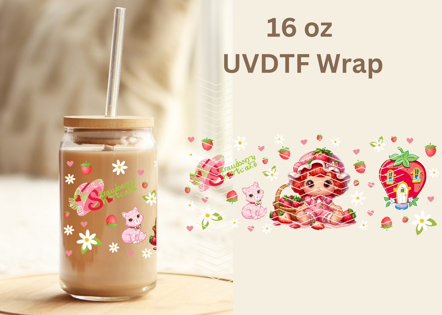 #404 Strawberry Basket UVDTF 16 oz Wrap