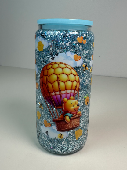 Winnie the Pooh Airballoon Snow Globe 16oz Tumbler