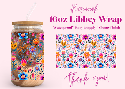 #1099 Floral Print 16oz UVDTF Wrap