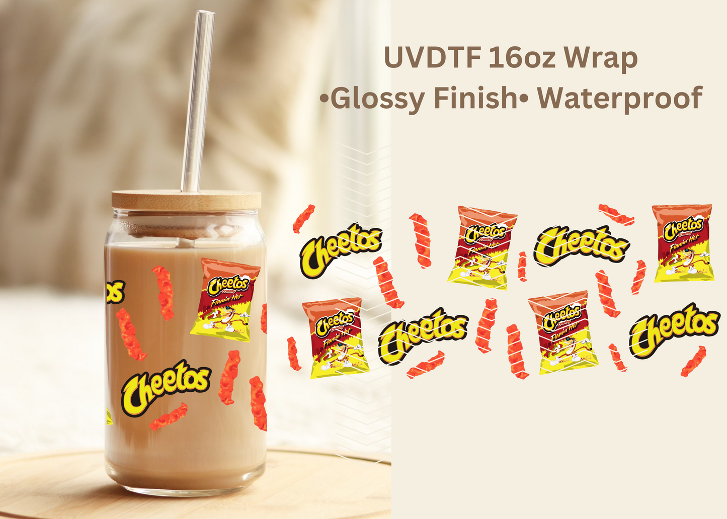 #592 Hot Cheetos 16 oz UVDTF Wrap