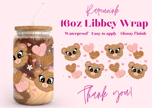 #891 Concha Bear 16oz UVDTF Wrap