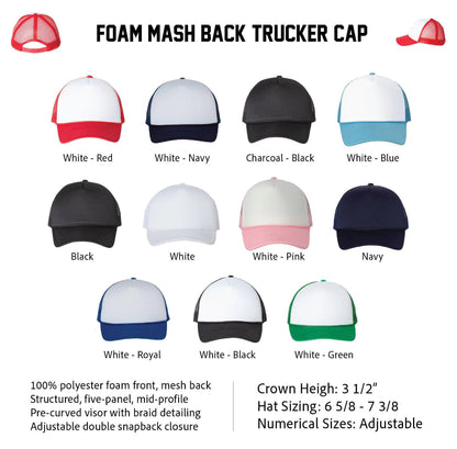 Custom Embroidered Truckers Mesh Foam Hat