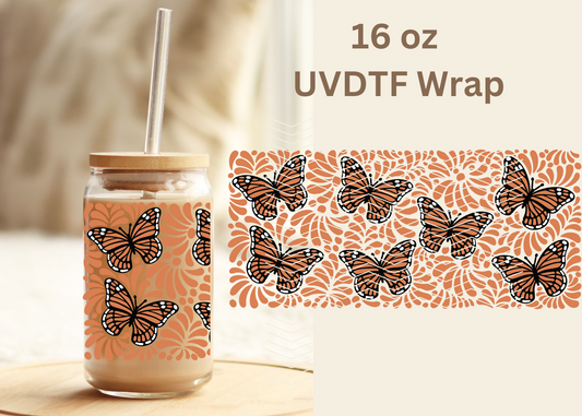 #492 Talavera Butterfly Brown UVDTF 16 oz Wrap