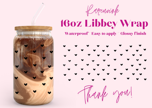 #960 Black Hearts 16oz UVDTF Wrap