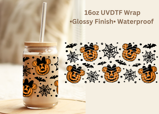 #655 Minnie Halloween 16oz Uvdtf wrap