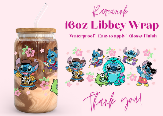 #986 Stitch Monsters Inc 16oz UVDTF Wrap