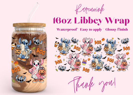 #1135 Stitch & Angel Halloween 16oz UVDTF Wrap