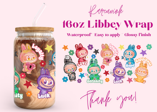 #1109 Labubu Baby Names 16oz UVDTF Wrap