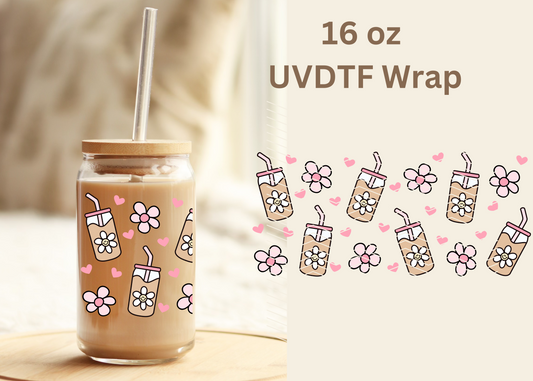 #548 Groovy Iced Coffee UVDTF 16 oz Wrap