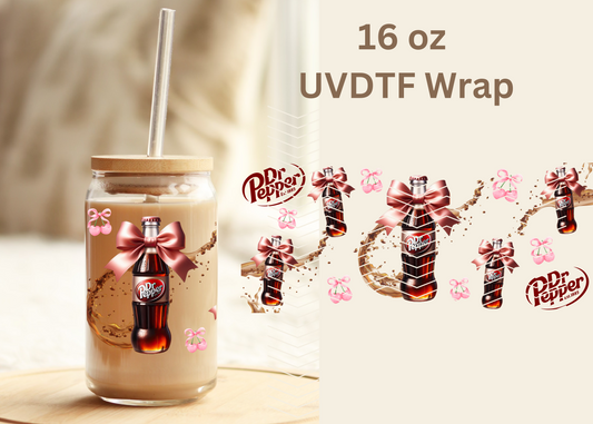 #443 Dr Pepper Coquette UVDTF 16 oz Wrap